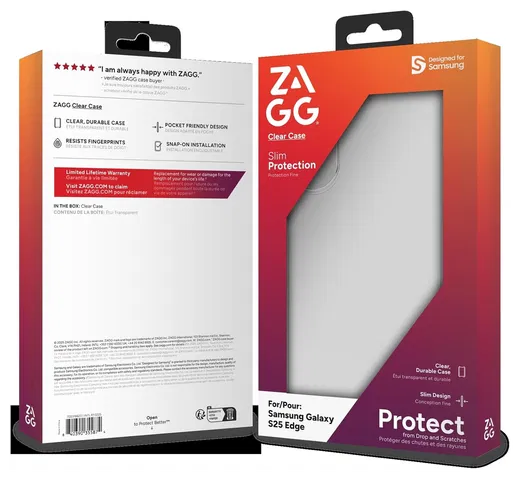 ZAGG Clear Case Samsung Galaxy S25 Edge Hoesje Back Cover Transparant afbeelding 9