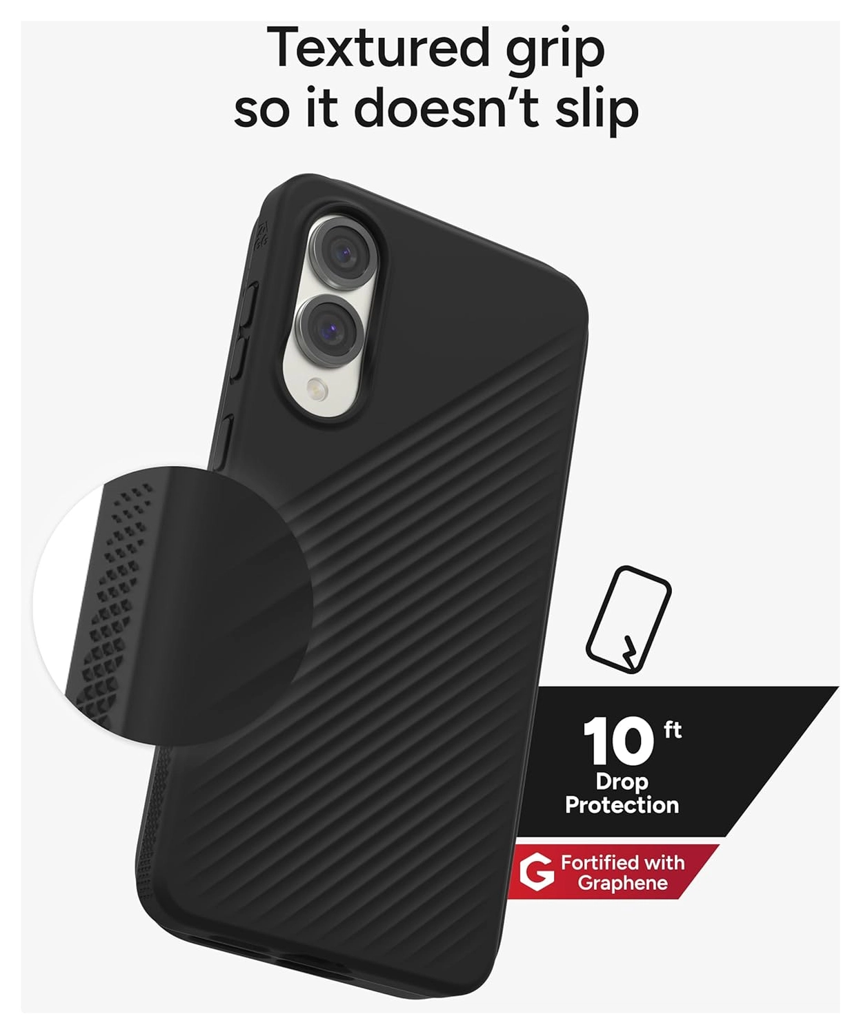 ZAGG Luxe Samsung Galaxy S25 Edge Hoesje Back Cover 3M Valbescherming Zwart afbeelding 3