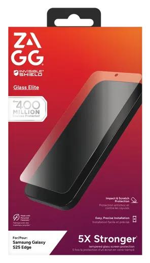 InvisibleShield Glass Elite Samsung Galaxy S25 Edge Screen Protector afbeelding 1