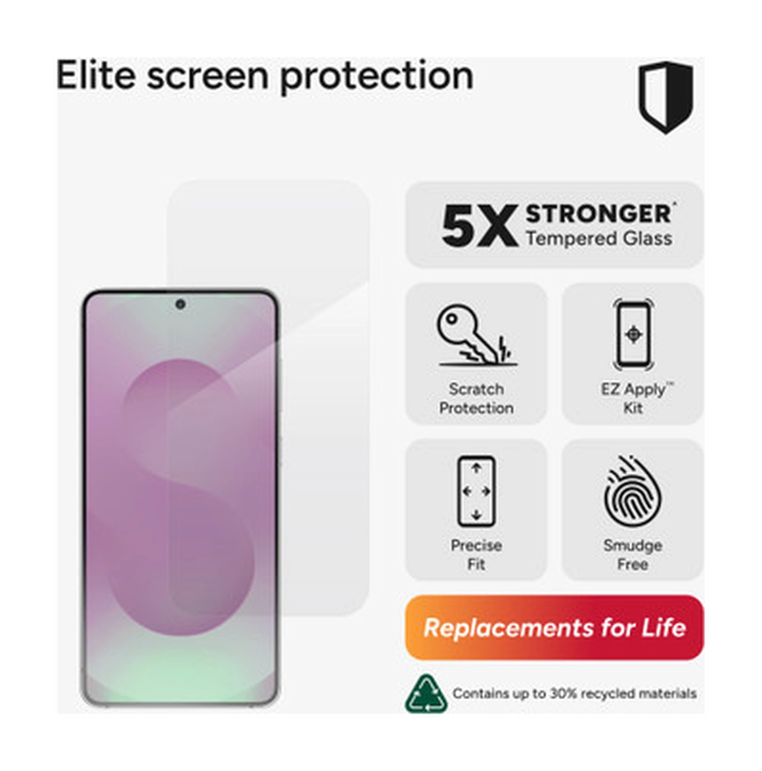 InvisibleShield Glass Elite Samsung Galaxy S25 Edge Screen Protector afbeelding 3