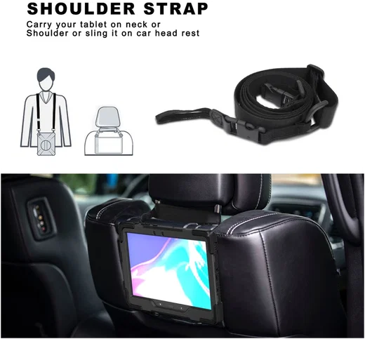 Samsung Galaxy Tab Active5 Pro Hoes Back Cover met Kickstand en Handriem Zwart afbeelding 5
