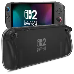 Nintendo Switch 2 Hoesje TPU Back Cover Case Transparant Zwart afbeelding