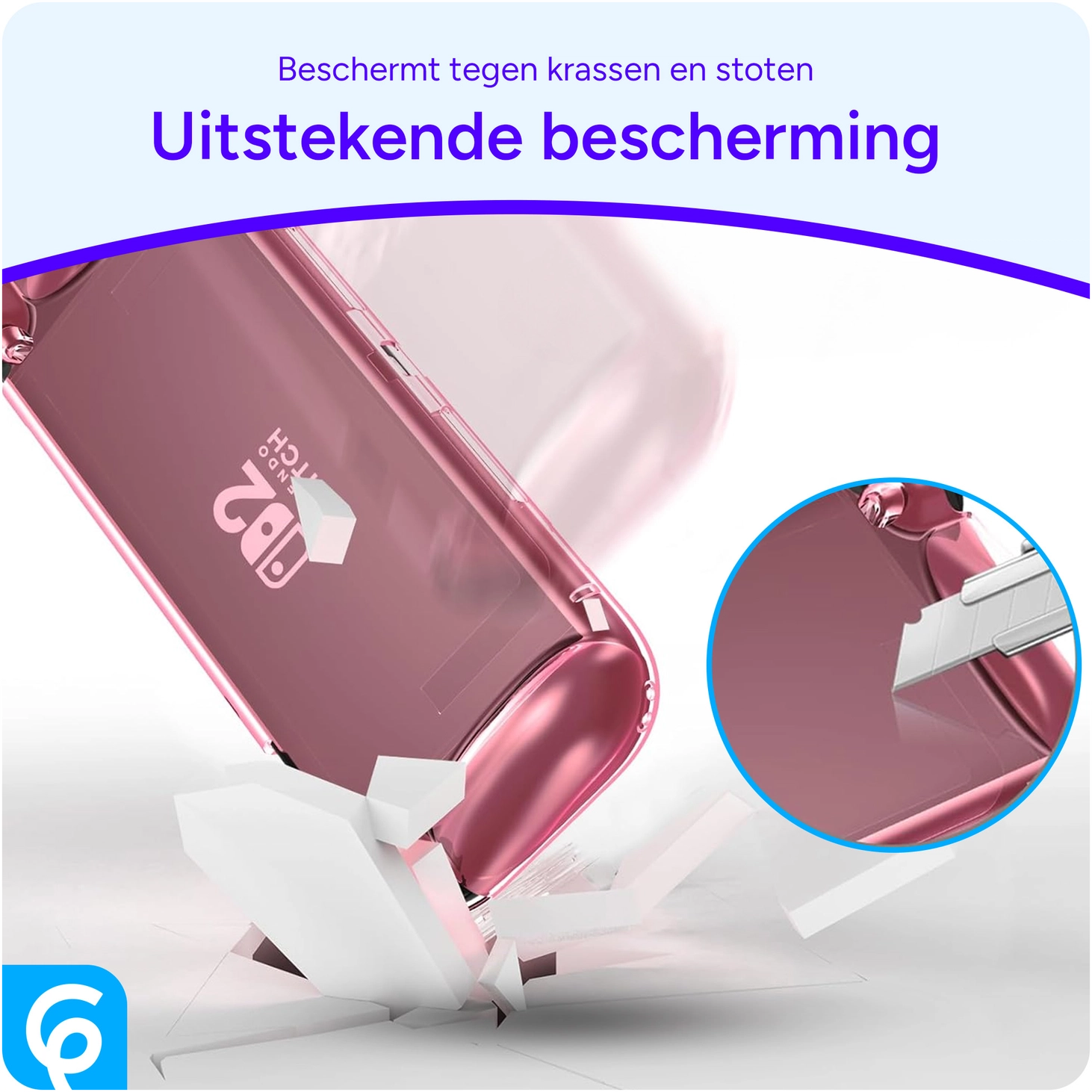 Nintendo Switch 2 Hoesje TPU Back Cover Case Transparant Roze afbeelding 2