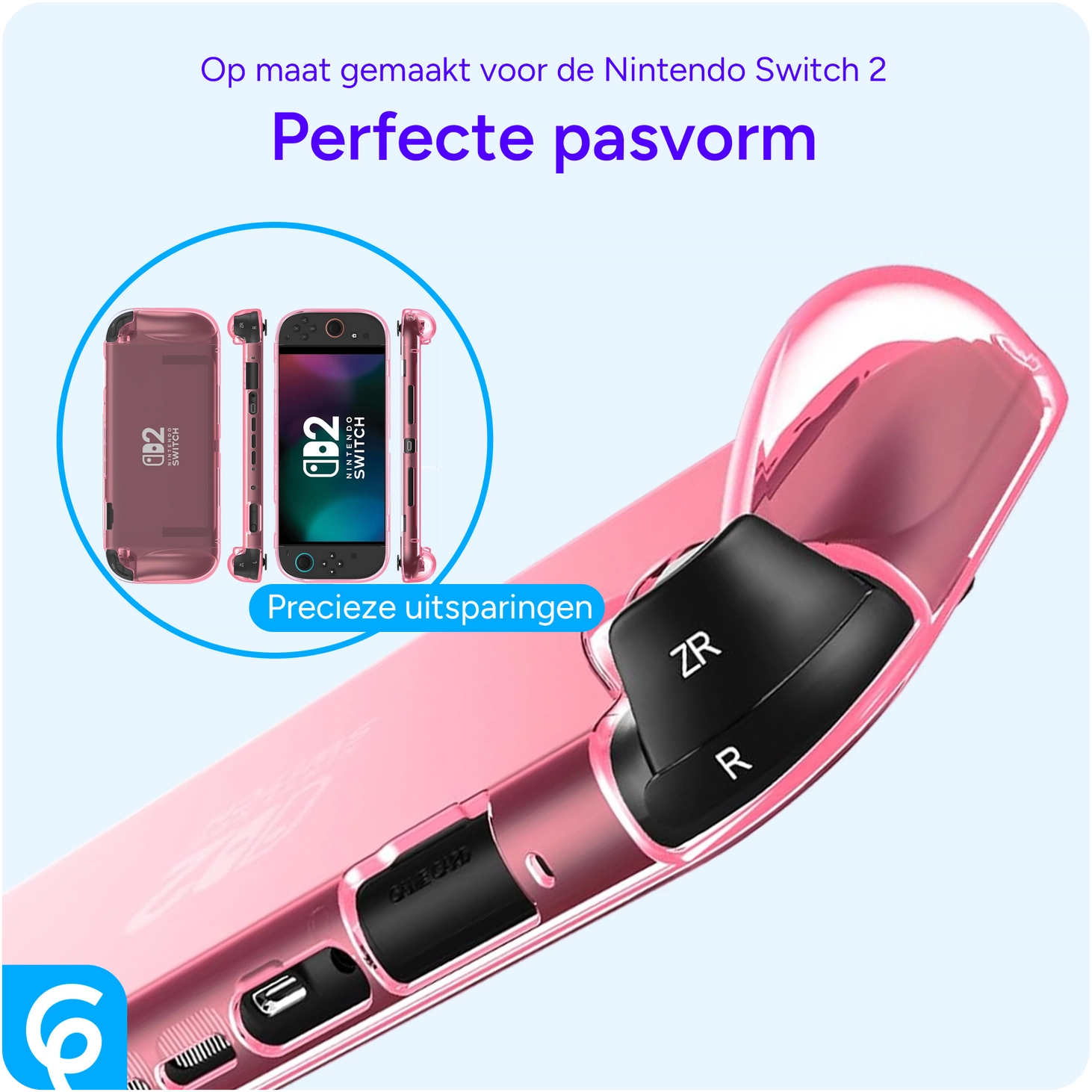Nintendo Switch 2 Hoesje TPU Back Cover Case Transparant Roze afbeelding 5