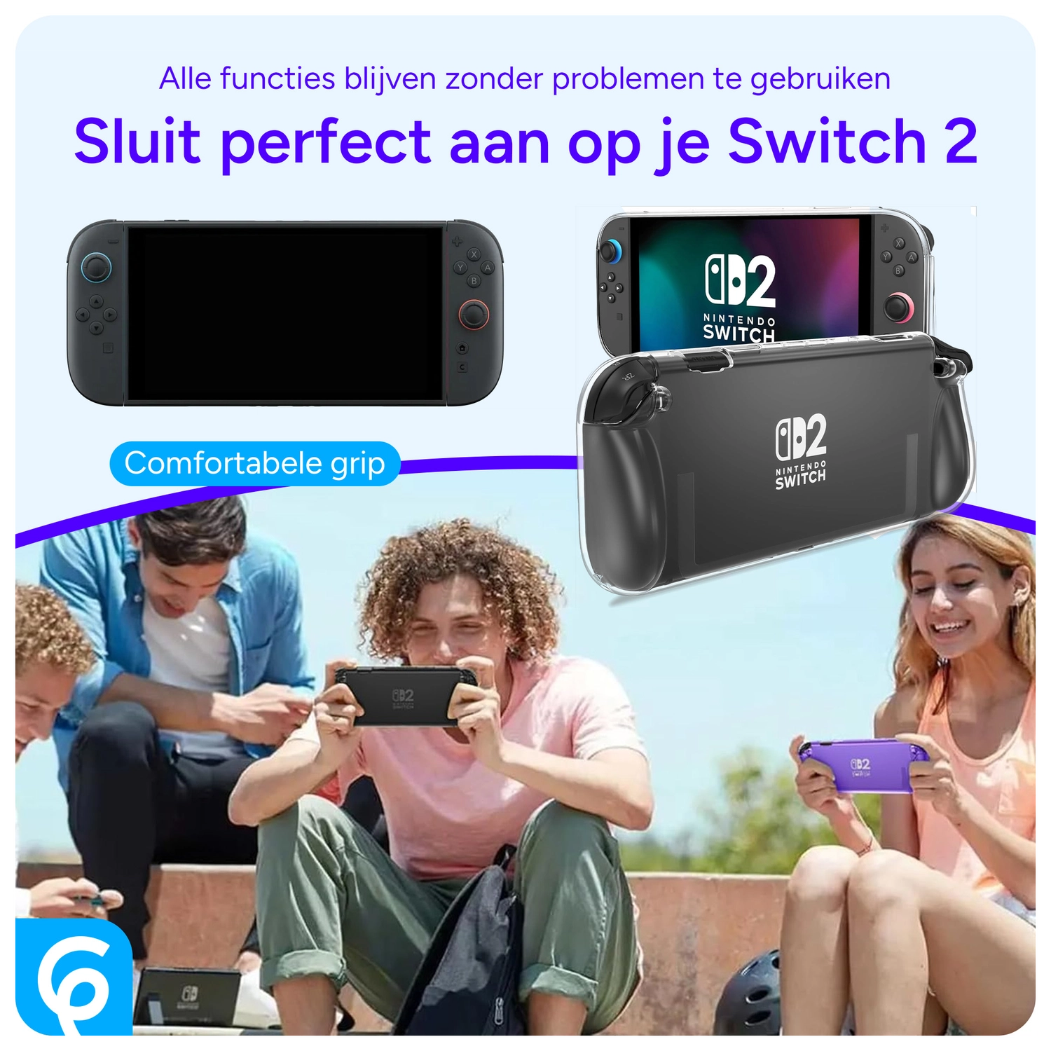 Nintendo Switch 2 Hoesje TPU Back Cover Case Transparant Glitter afbeelding 3
