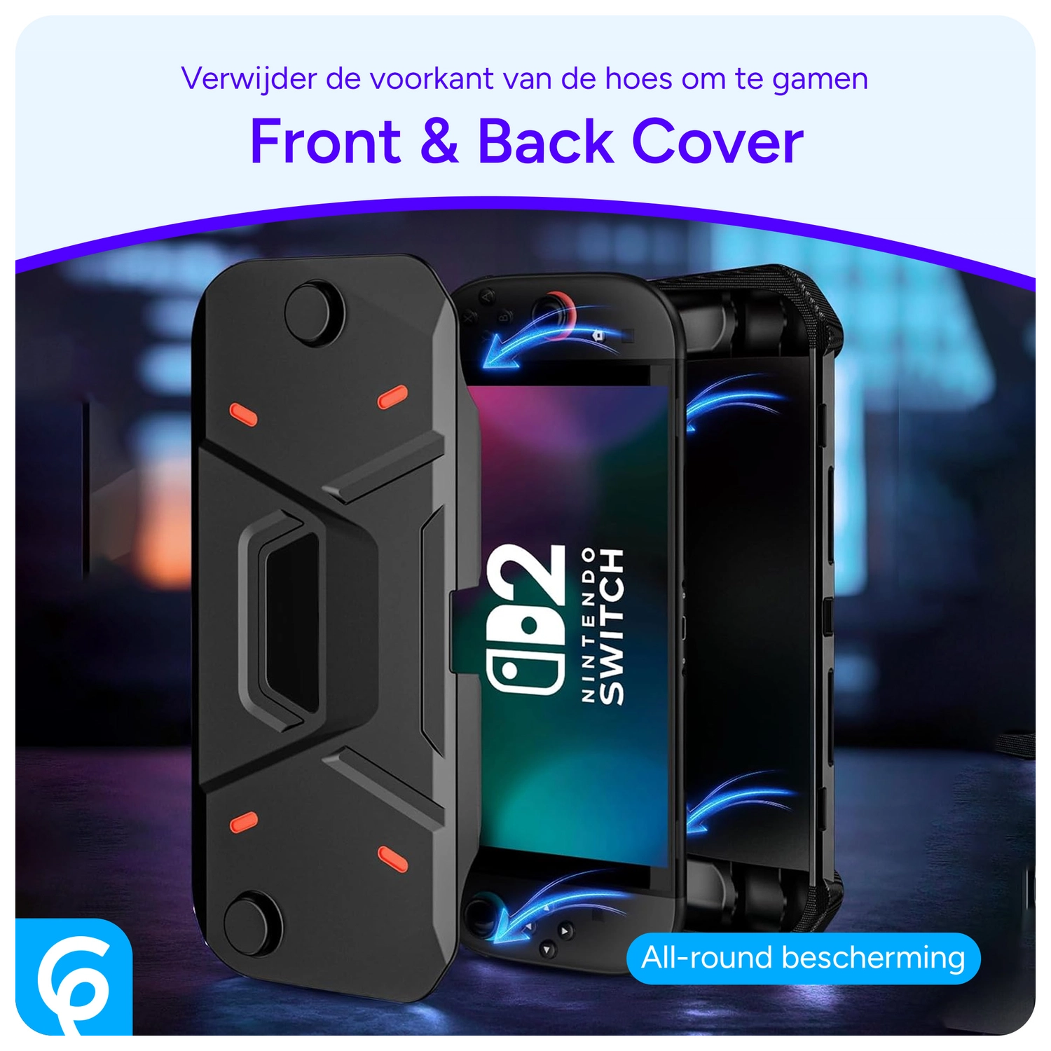 Nintendo Switch 2 Hoesje Beschermhoes Full Protect Case Zwart afbeelding 2