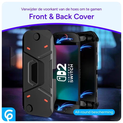 Nintendo Switch 2 Hoesje Beschermhoes Full Protect Case Zwart afbeelding 2