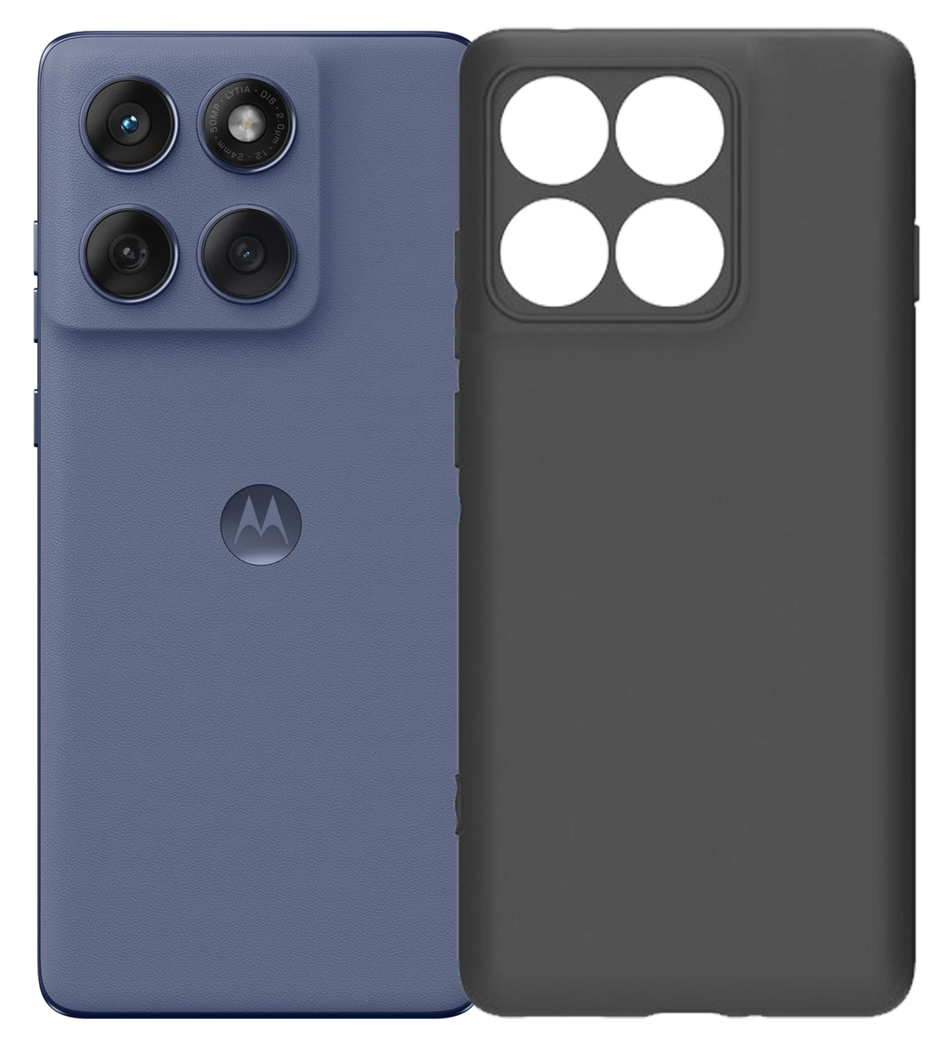 Motorola Edge 60 Fusion Hoesje Dun TPU Back Cover Matte Zwart afbeelding 1