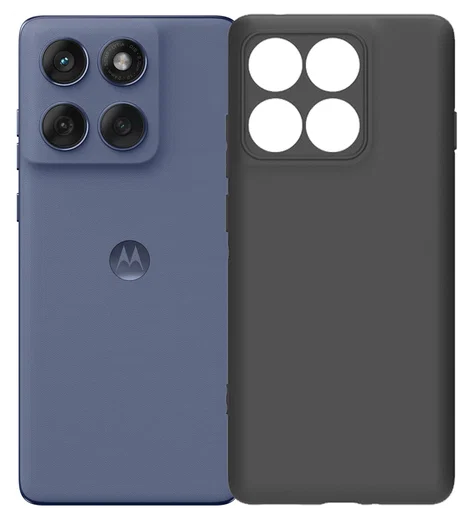 Motorola Edge 60 Fusion Hoesje Dun TPU Back Cover Matte Zwart afbeelding 1