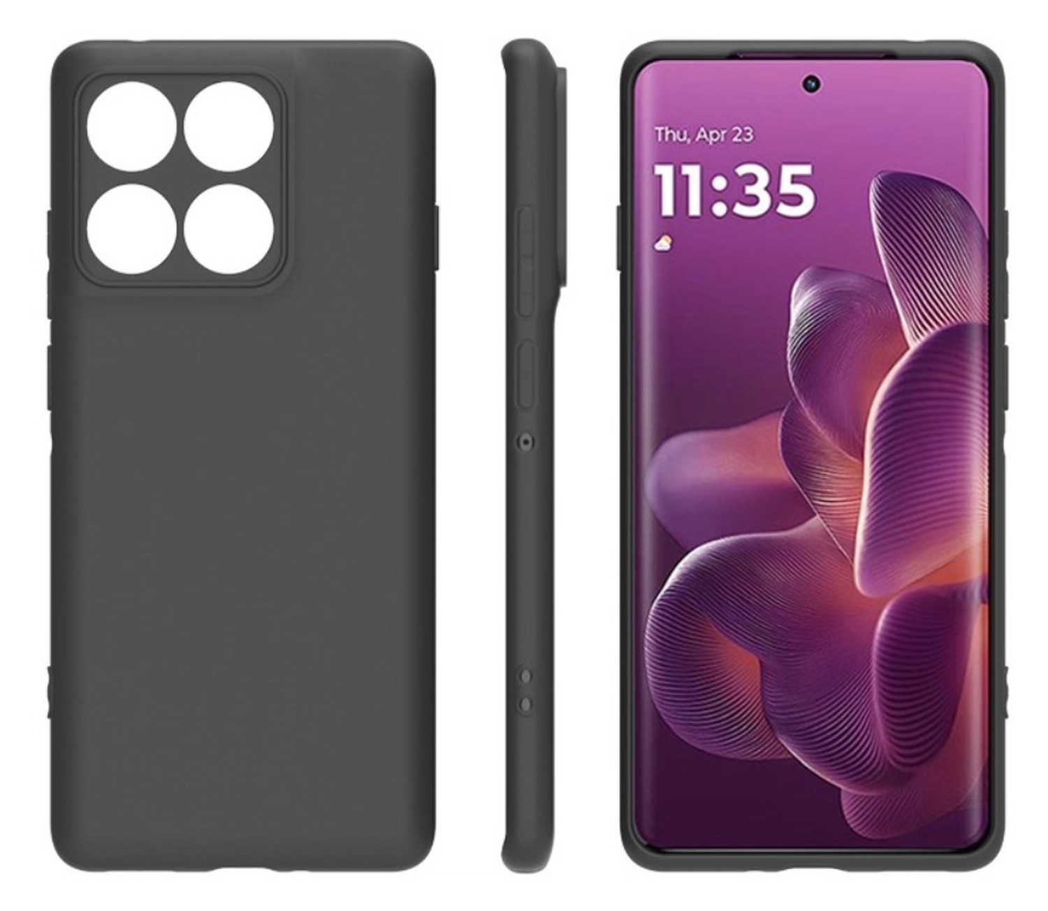 Motorola Edge 60 Fusion Hoesje Dun TPU Back Cover Matte Zwart afbeelding 2