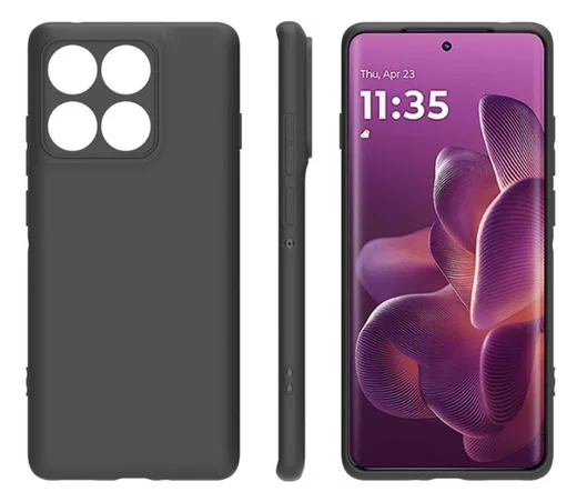 Motorola Edge 60 Fusion Hoesje Dun TPU Back Cover Matte Zwart afbeelding 2