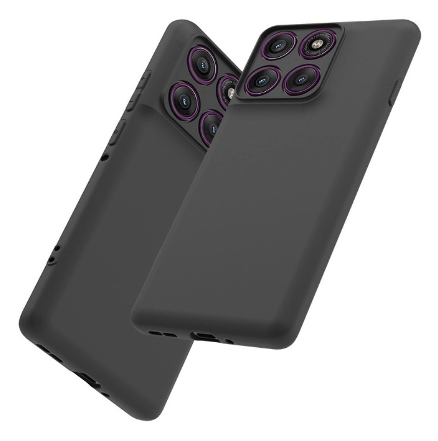 Motorola Edge 60 Fusion Hoesje Dun TPU Back Cover Matte Zwart afbeelding 3