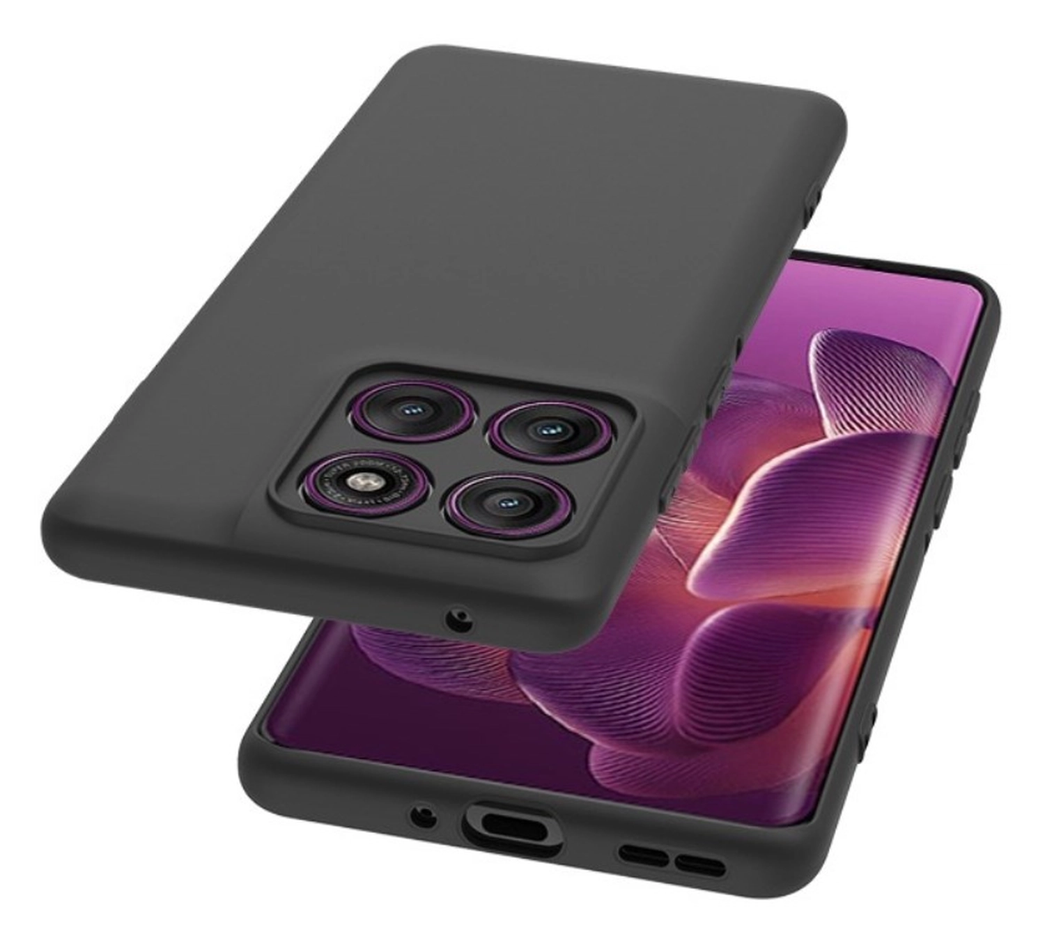 Motorola Edge 60 Fusion Hoesje Dun TPU Back Cover Matte Zwart afbeelding 4