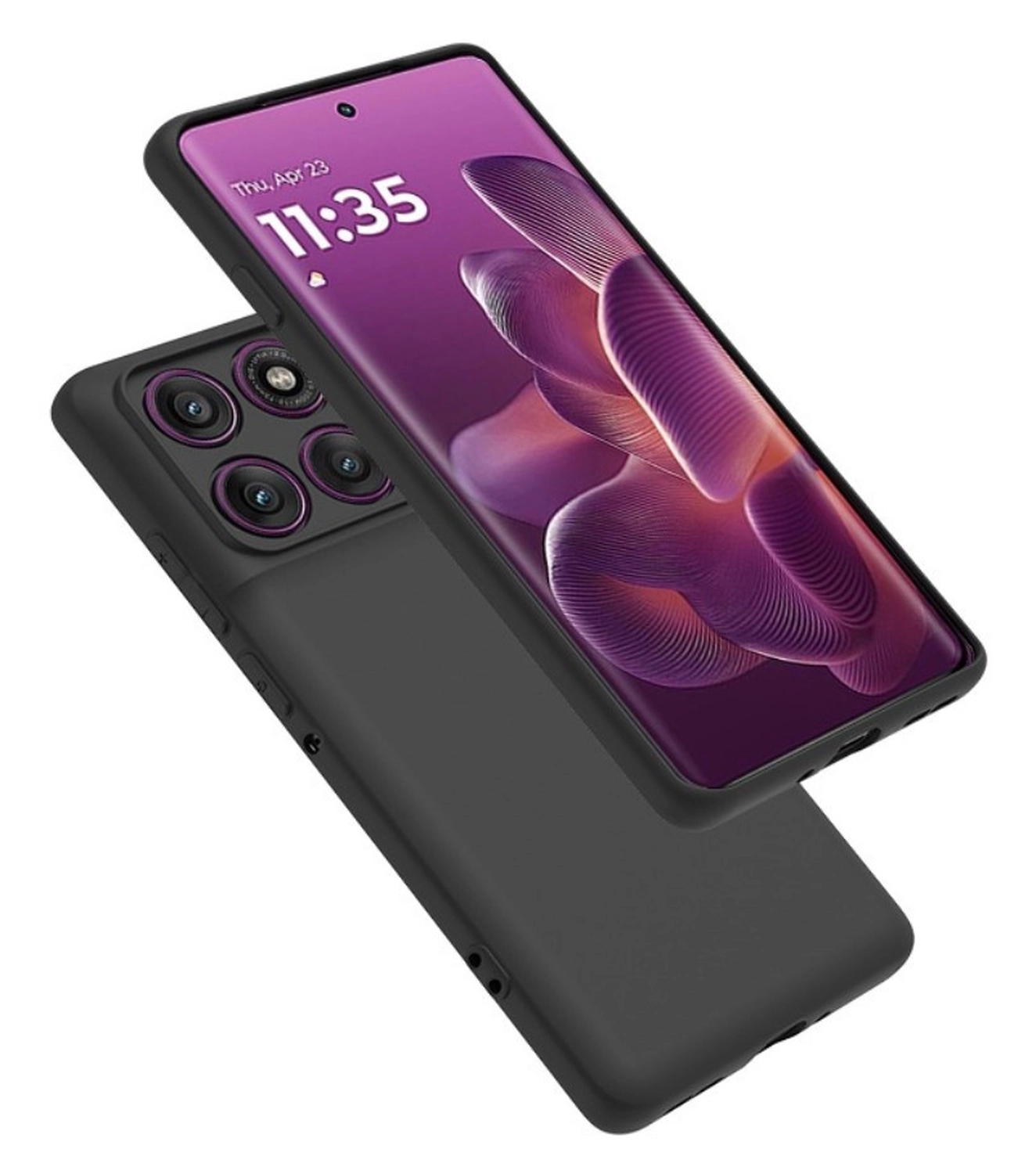 Motorola Edge 60 Fusion Hoesje Dun TPU Back Cover Matte Zwart afbeelding 5