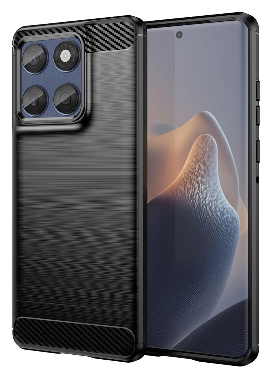 Motorola Edge 60 Fusion Hoesje Geborsteld TPU Flexibele Back Cover Zwart afbeelding 1