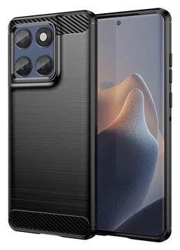 Motorola Edge 60 Fusion Hoesje Geborsteld TPU Flexibele Back Cover Zwart