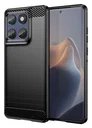 Motorola Edge 60 Fusion Hoesje Geborsteld TPU Flexibele Back Cover Zwart