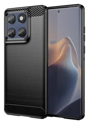 Motorola Edge 60 Fusion Hoesje Geborsteld TPU Flexibele Back Cover Zwart afbeelding