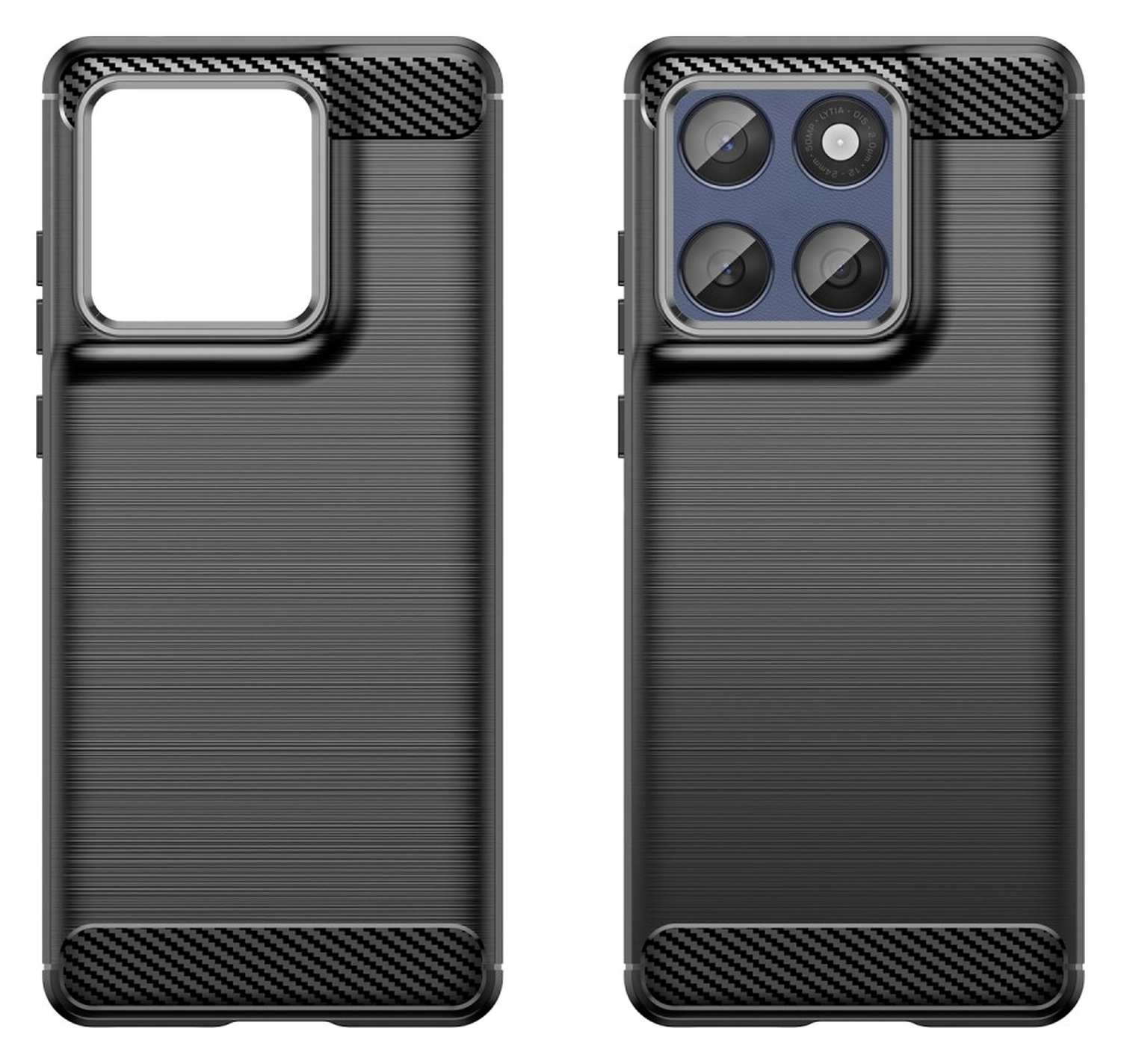 Motorola Edge 60 Fusion Hoesje Geborsteld TPU Flexibele Back Cover Zwart afbeelding 2