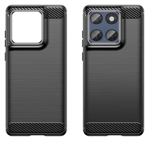 Motorola Edge 60 Fusion Hoesje Geborsteld TPU Flexibele Back Cover Zwart afbeelding 2