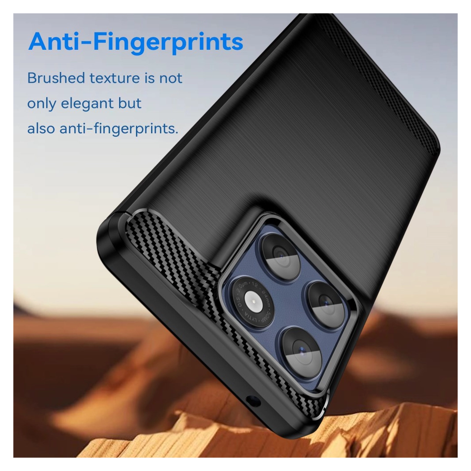 Motorola Edge 60 Fusion Hoesje Geborsteld TPU Flexibele Back Cover Zwart afbeelding 4
