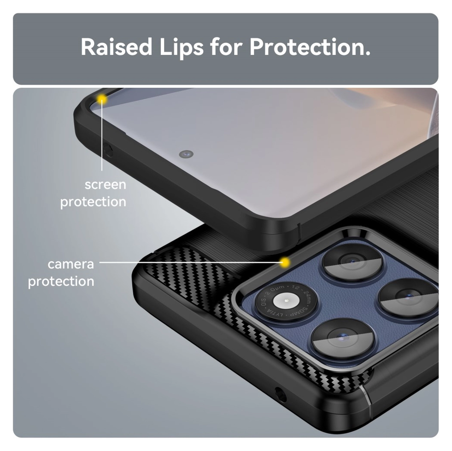 Motorola Edge 60 Fusion Hoesje Geborsteld TPU Flexibele Back Cover Zwart afbeelding 7