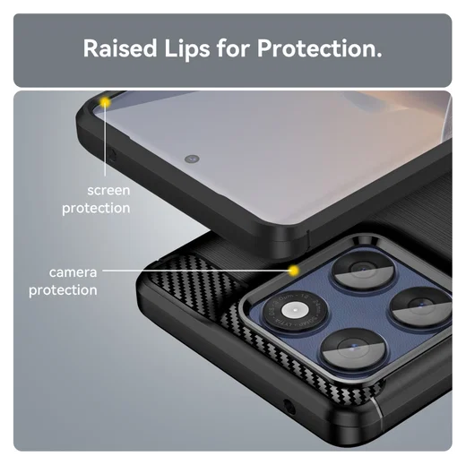 Motorola Edge 60 Fusion Hoesje Geborsteld TPU Flexibele Back Cover Zwart afbeelding 7