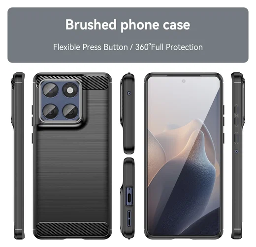 Motorola Edge 60 Fusion Hoesje Geborsteld TPU Flexibele Back Cover Zwart afbeelding 8