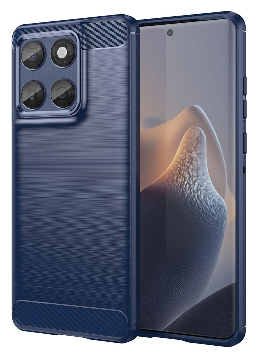 Motorola Edge 60 Fusion Hoesje Geborsteld TPU Flexibele Back Cover Blauw afbeelding 1