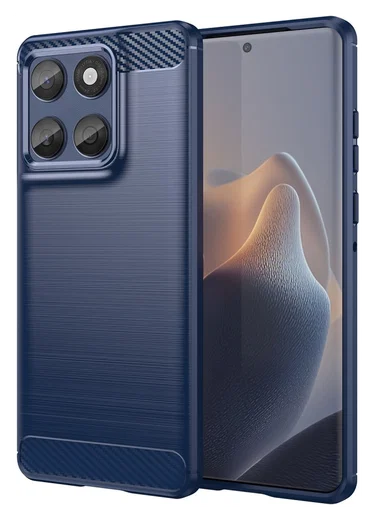 Motorola Edge 60 Fusion Hoesje Geborsteld TPU Flexibele Back Cover Blauw afbeelding 1