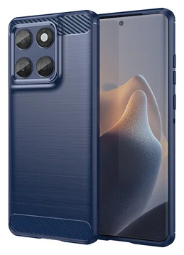 Motorola Edge 60 Fusion Hoesje Geborsteld TPU Flexibele Back Cover Blauw