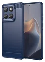 Motorola Edge 60 Fusion Hoesje Geborsteld TPU Flexibele Back Cover Blauw