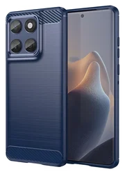 Motorola Edge 60 Fusion Hoesje Geborsteld TPU Flexibele Back Cover Blauw afbeelding