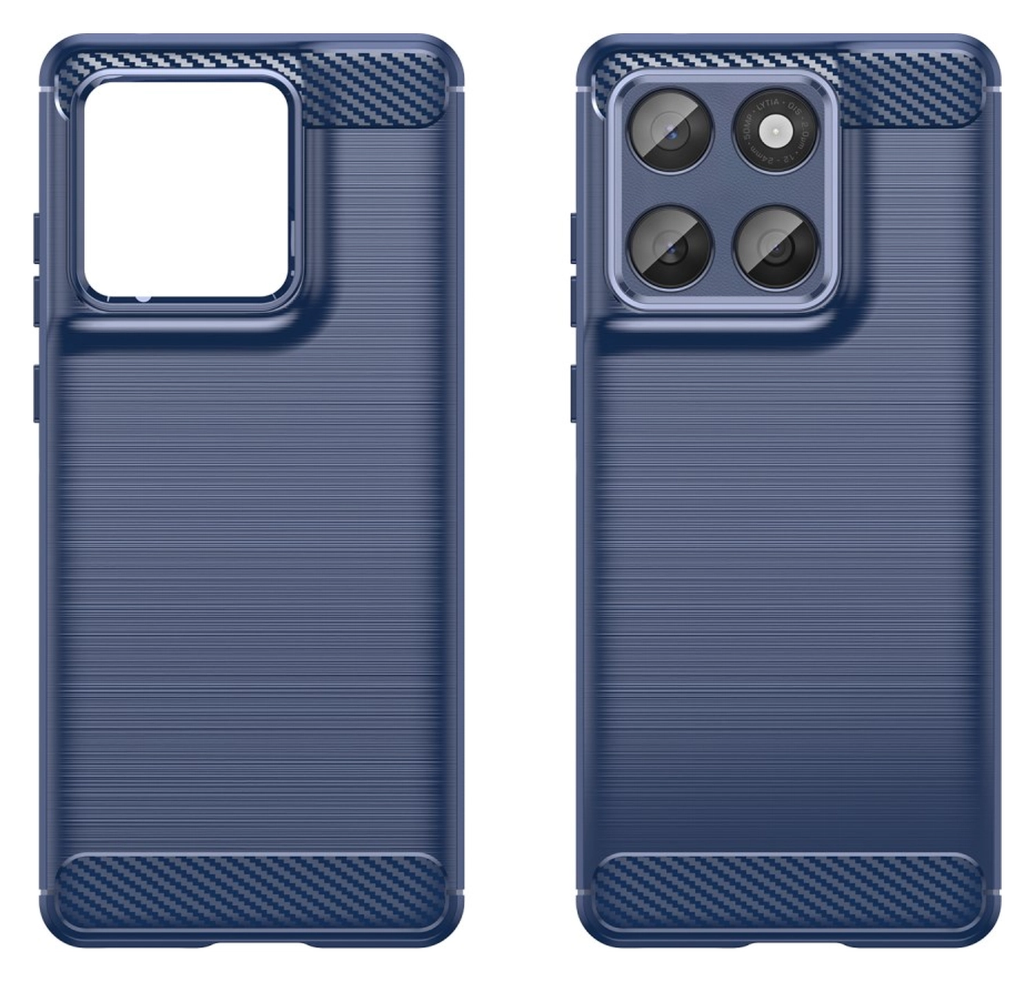 Motorola Edge 60 Fusion Hoesje Geborsteld TPU Flexibele Back Cover Blauw afbeelding 2