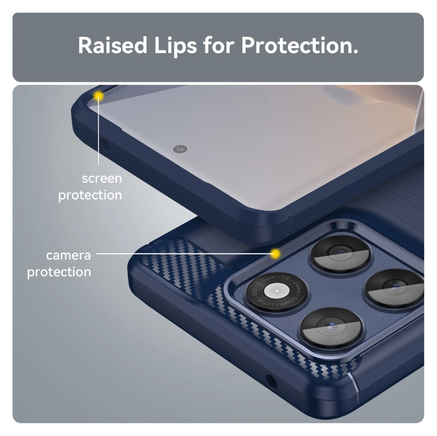 Motorola Edge 60 Fusion Hoesje Geborsteld TPU Flexibele Back Cover Blauw afbeelding 7