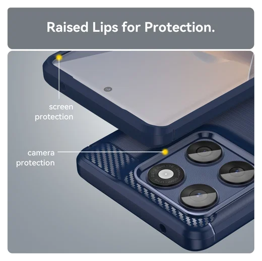 Motorola Edge 60 Fusion Hoesje Geborsteld TPU Flexibele Back Cover Blauw afbeelding 7