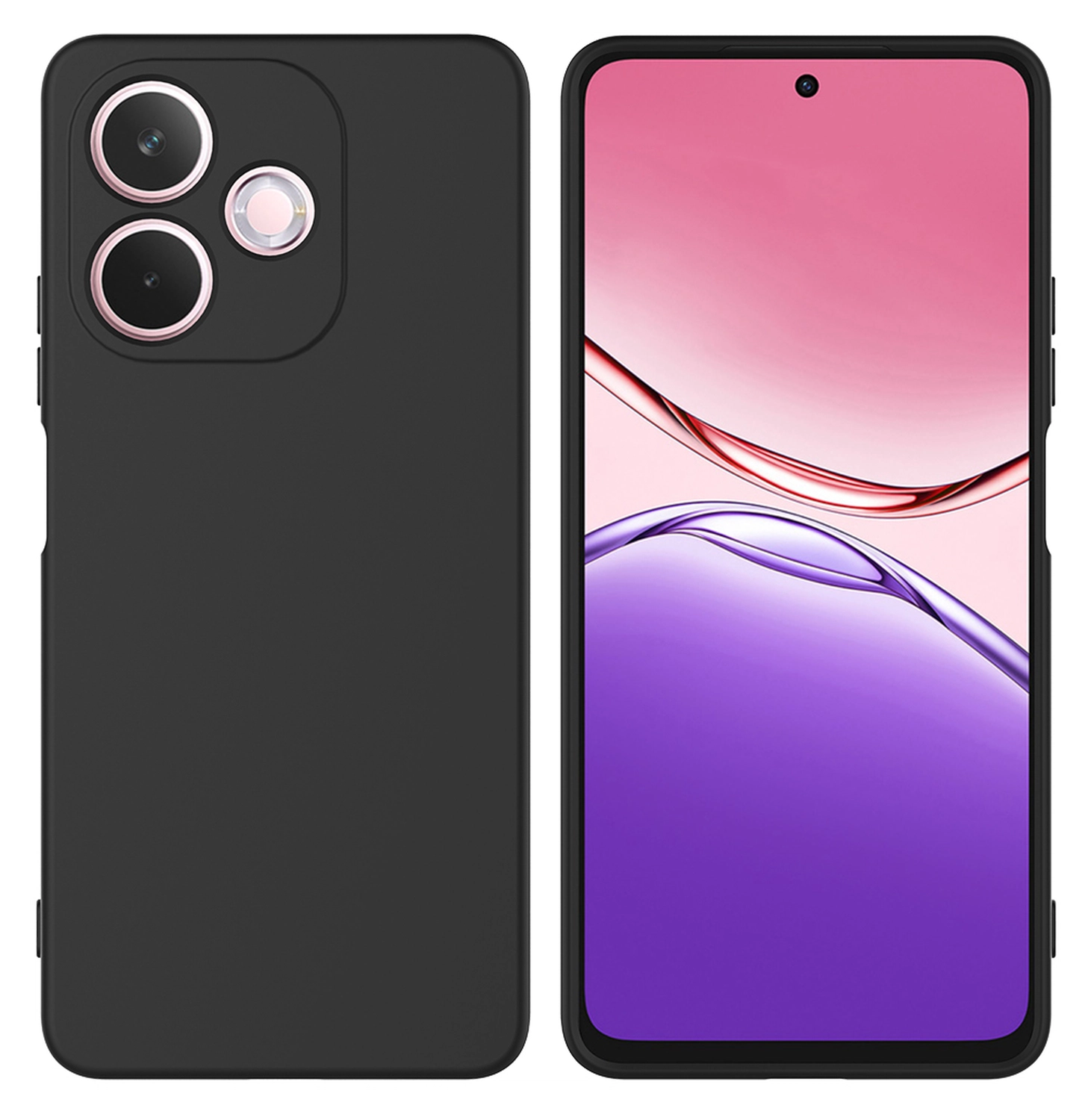 Oppo A5 Pro Hoesje Dun TPU Back Cover Matte Zwart afbeelding 1