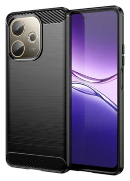 Oppo A5 Pro Hoesje Geborsteld TPU Flexibele Back Cover Zwart