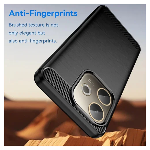 Oppo A5 Pro Hoesje Geborsteld TPU Flexibele Back Cover Zwart afbeelding 4