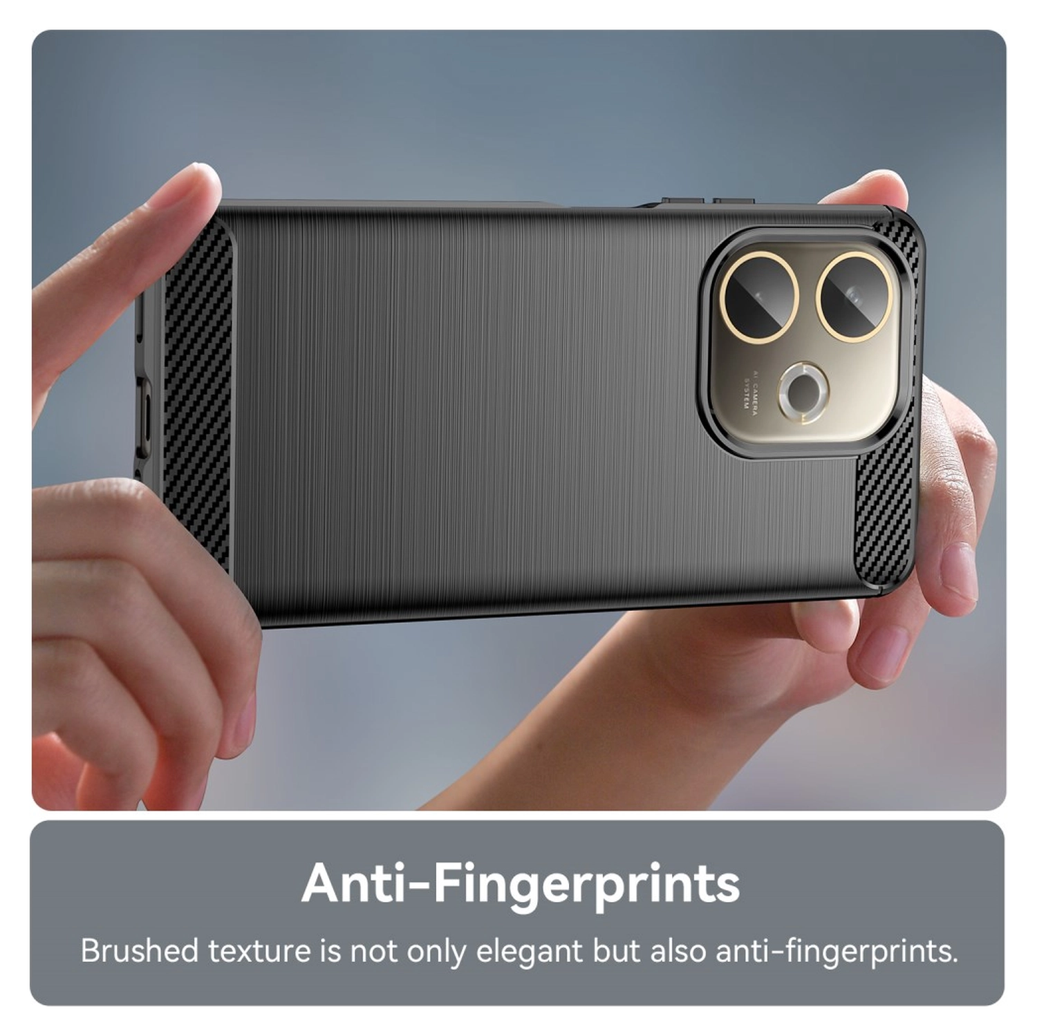 Oppo A5 Pro Hoesje Geborsteld TPU Flexibele Back Cover Zwart afbeelding 6