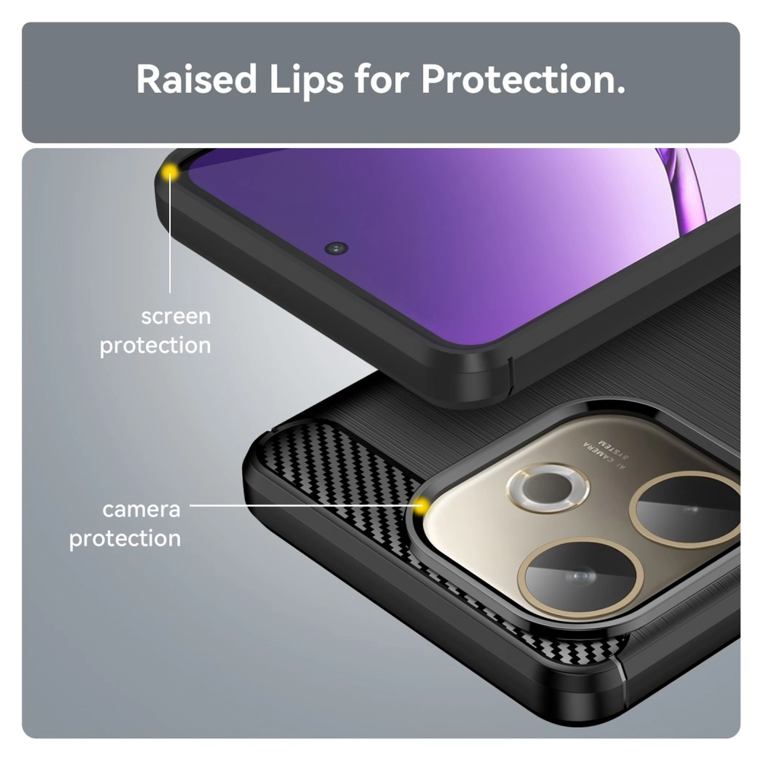 Oppo A5 Pro Hoesje Geborsteld TPU Flexibele Back Cover Zwart afbeelding 7