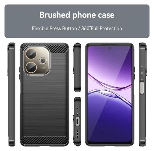 Oppo A5 Pro Hoesje Geborsteld TPU Flexibele Back Cover Zwart afbeelding 8