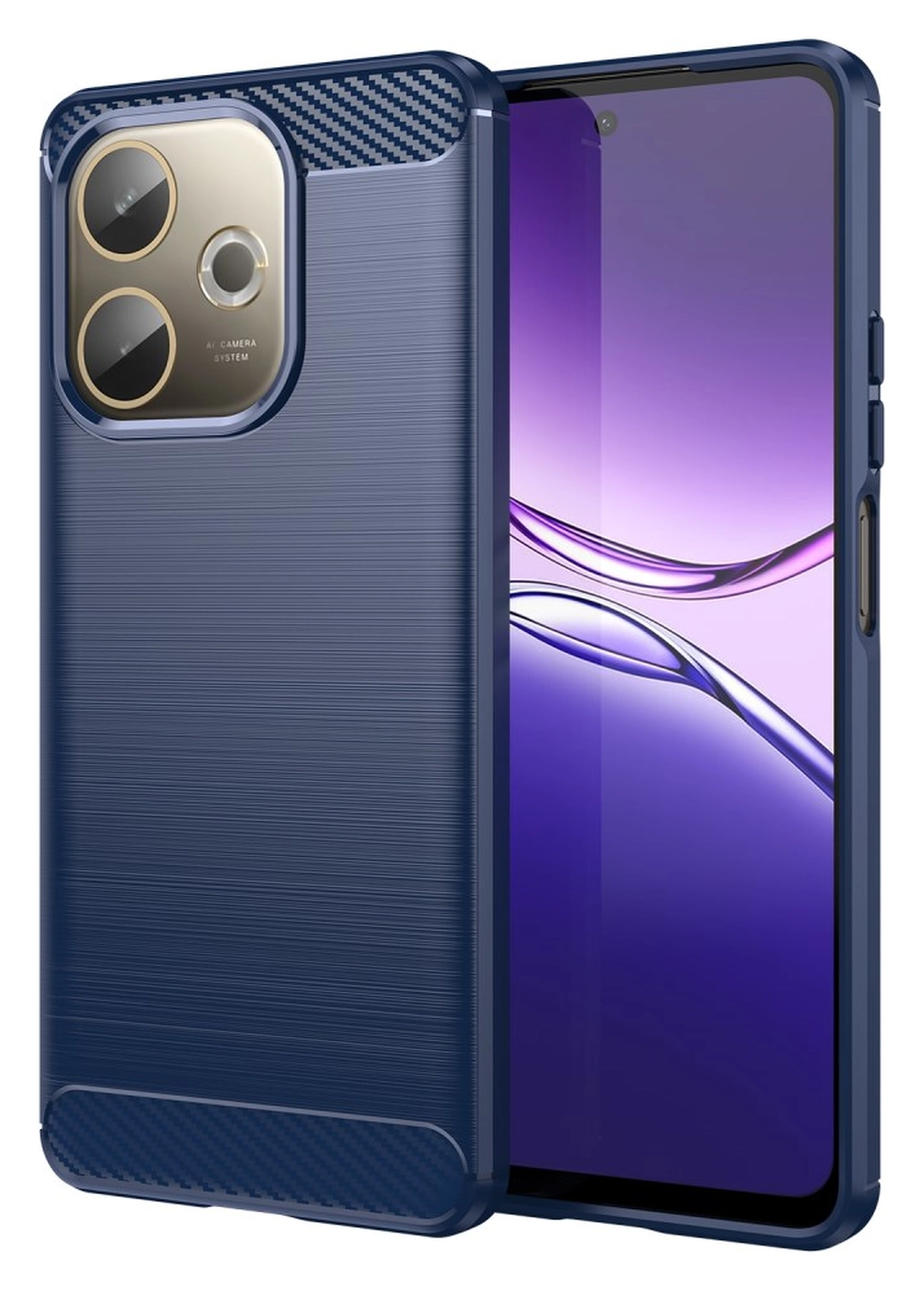 Oppo A5 Pro Hoesje Geborsteld TPU Flexibele Back Cover Blauw afbeelding 1