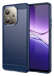 Oppo A5 Pro Hoesje Geborsteld TPU Flexibele Back Cover Blauw afbeelding