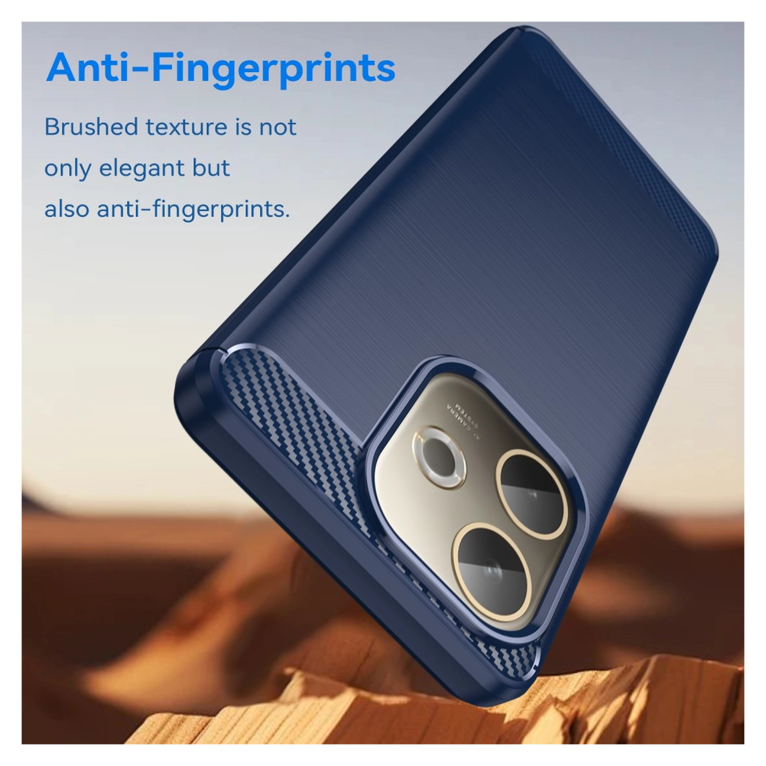 Oppo A5 Pro Hoesje Geborsteld TPU Flexibele Back Cover Blauw afbeelding 4