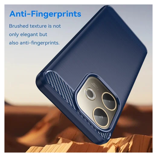 Oppo A5 Pro Hoesje Geborsteld TPU Flexibele Back Cover Blauw afbeelding 4