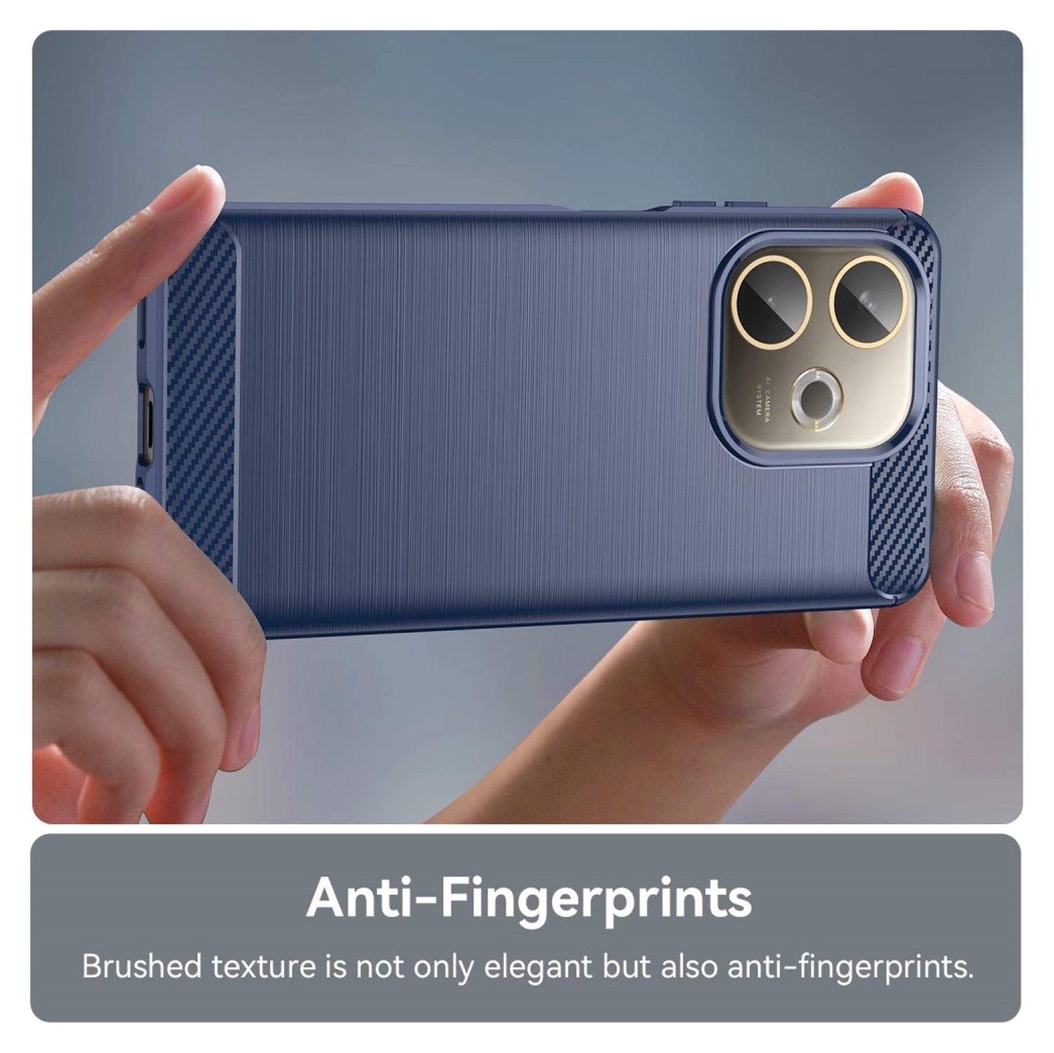 Oppo A5 Pro Hoesje Geborsteld TPU Flexibele Back Cover Blauw afbeelding 6