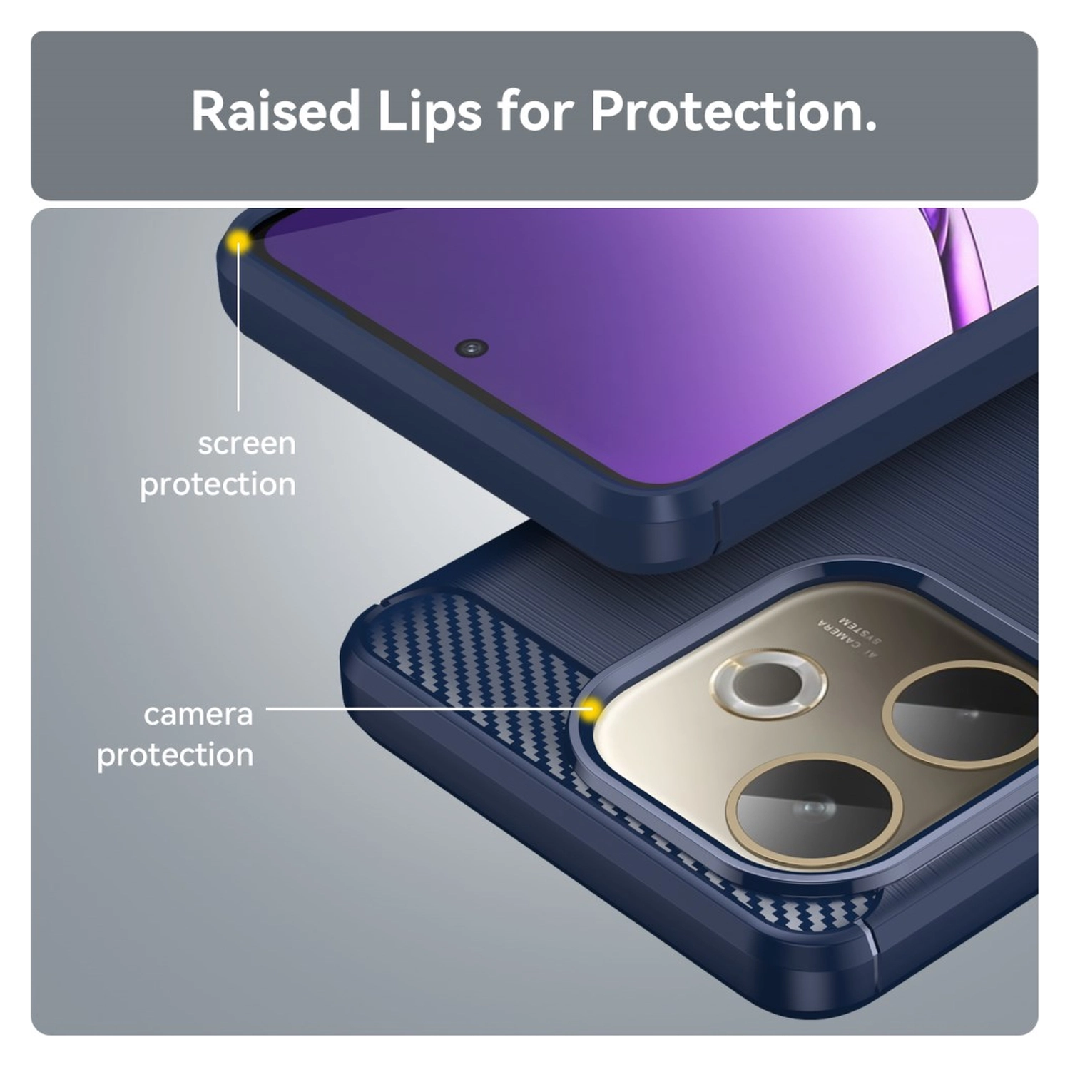 Oppo A5 Pro Hoesje Geborsteld TPU Flexibele Back Cover Blauw afbeelding 7