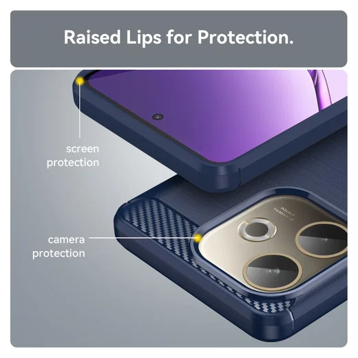 Oppo A5 Pro Hoesje Geborsteld TPU Flexibele Back Cover Blauw afbeelding 7