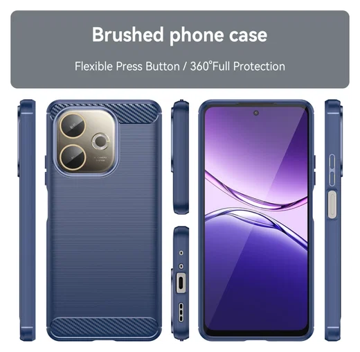 Oppo A5 Pro Hoesje Geborsteld TPU Flexibele Back Cover Blauw afbeelding 8